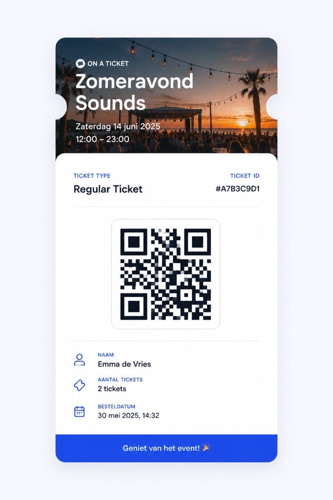 Digital ticket with QR code